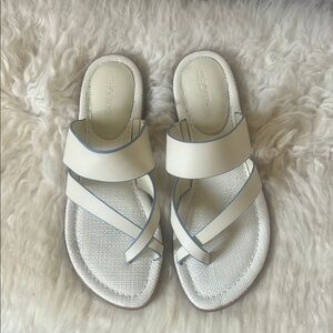 White Minimalist Thong Sandals